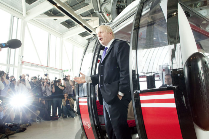 (Former) London Mayor Boris Johnson opening the TfL Emirates Air Line